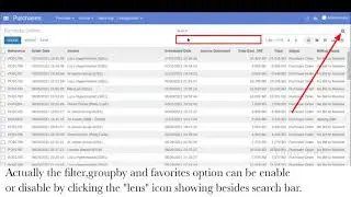 Odoo data analysis buttons (Filters - Group by - Favorites) not visible below search fields | Odoo