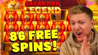 🦁 WE GOT 86 FREE SPINS! ON SAVANNAH LEGEND!! (INSANE) 🔥