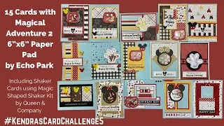 15 Birthday Cards from 6 sheets of 6x6 Paper - Magical Adventure 2 by & Magic Shaped Shaker Kit