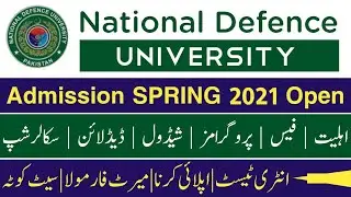 National Defence University SPRING 2021 Admission open | NDU Admission 2020-21 | BS | MS | Mphil
