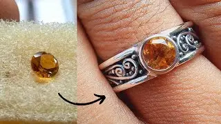Making a ring with citrine stone