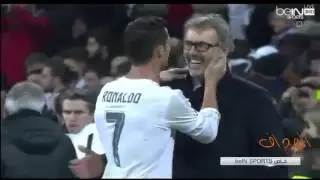 Ronaldo speaks with Laurent Blanc after match