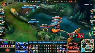 SKT vs AHQ Game 1 Highlights  LoL World Championship 2015 Quarterfinals  SKT T1 vs AHQ Esports