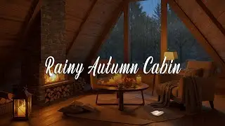 Rainy Autumn Cabin 🍂 | Smooth Jazz Ambience | Relax & Focus