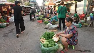 Walk Around Street Food Market @Kandal Market - Evening Daily LifeStyle of Vendors in Market