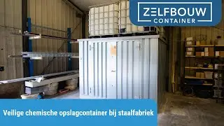Veilige chemische opslagcontainer bij staalfabriek