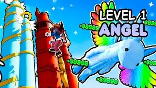 Climbing MAX LEVEL ANGEL vs DEMONS Tower in Climb And Jump Tower! (Angels vs Demons Update)