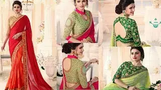 Latest Designer ,Party Wear,Fancy Sarees Designs Latest| Saree Blouse Designs 2017-2018|Trendy India