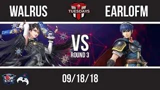 Top Tier Tuesday #2 - SSB4 Walrus (Bayonetta) vs EarlofM (Marth,Cloud)
