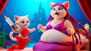 The Little Mermaid Cat 🐱🧜&zwj;♀️ Trapped by the Fox Pirate 🦊🏴&zwj;☠️😭⚓#cats #story #movie 