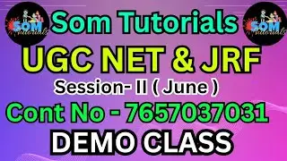 DEMO CLASS UGC NET & JRF 2026 JUN SESSION @som_mishra_00 Class - 2