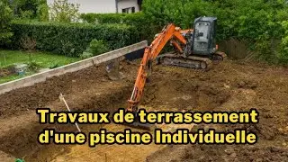 construction d'une piscine en bloc polystyrène -  Partie Travaux de terrassement