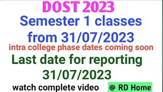 DOST 2023 reporting dates phase3 online self reporting intra college phase dates coming soon