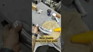 #metalshaping a heat shield for an #ironhead #motorcycle project in the shop. #motorcycles #chopper