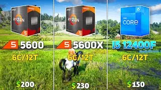Ryzen 5600 vs Ryzen 5600X vs i5 12400F | Gaming Benchmark with RTX 3090 | Test in 8 Games |