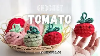 How to Crochet a Cute Tomato 🍅 | Beginner-Friendly Amigurumi Keychain Tutorial | tinycrochet