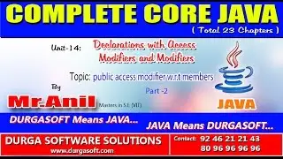 Core Java Declarations with Access Modifiers  public access modifier w r t members Part-2