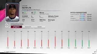 【MLBTheShow24Stats/メジャーリーグ選手能力】Twins2A 25 Jaylen Nowlin ツインズ2A ジェイレン・ナウリン選手