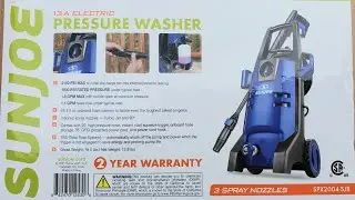 Sunjoe 13A Electric Pressure Washer Unboxing Assembly and Review Light Weight Portable Easy Cleaning