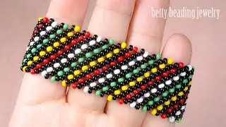 Multicolor beaded bead bracelet .How to make beaded bracelet .beading tutorial