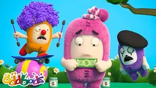 Busker Showdown: Slick vs. Jeff 🎩| Oddbods - Comedy Chaos | Cartoons for Kids