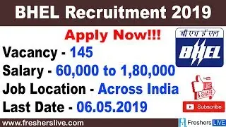 BHEL Recruitment 2019 - 100+ Trainee,Engineer,More vacancies - Apply Now