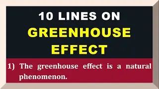 10 Lines on Greenhouse Effect in English | Few Sentences about Greenhouse Effect