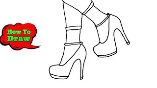 How To Draw A Shoe | High Heel Shoe Sketch | Shoes Drawing