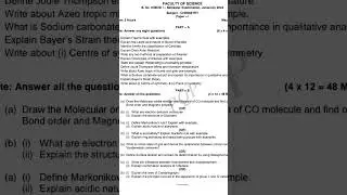 sem -1 chemistry 2024 question paper #degree #education #viralshorts#osmaniauniversity