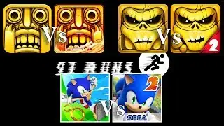 Temple Run Vs Temple Run 2 Vs Sonic Dash Vs Sonic Dash 2 Vs Zombie Run Vs Zombie Run 2