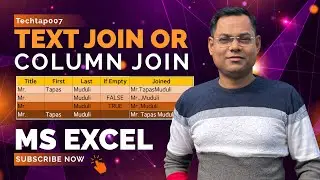 Text join or column join in Microsoft Excel by using Concat & textjoin formula