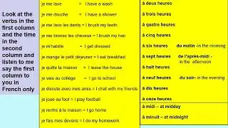 KS3 FRENCH DAILY ROUTINE 1