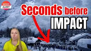 Massive Avalanche Near Mont Blanc Caught on Camera ! Skiers RUNNING ⚠️