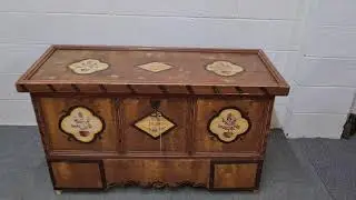 Very Old Large Painted Pine Box - Pinefinders  Old Pine Furniture Warehouse