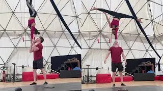 Acrobatic Duo Training For Hand-to-Head Sequence || WooGlobe