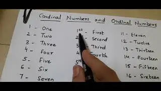 Cardinal and Ordinal Numbers (1-20) #easylearning #education #learnmaths #basic