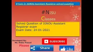 Assistant Registrar solved question IGNOU 2021
