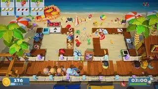 Overcooked 2 Surf &lsquo;n&rsquo; Turf 1-1 PERFECT 3 Stars Gameplay