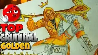 FREE FIRE DRAWING|| TOP CRIMINAL GOLDEN BUNDLE DRAWING| Free Fire Golden CRIMINAL Bundle Drawing. 