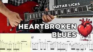 Heartbroken Blues - Guitar licks for improvisation - Key of D 🎸