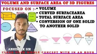COMPLETE 3D FIGURES||VOLUME AND SURFACE AREA,CONVERSION OF FIGURES #volume #surface_area_and_volume