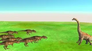 6 giganotosaurus versus 1 Brachiosaurus (animal revolt battle simulator)