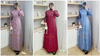 Model Gamis Satin Brokat Premium &ndash; Tampilan Elegan untuk Acara Spesial