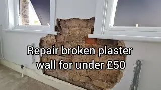 Blown wall plaster repair with hardwall plaster directly on to brick for under &pound;50