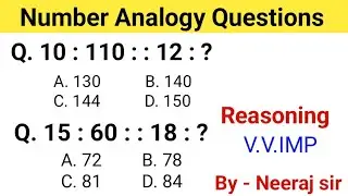 Number Analogy Reasoning tricks | Analogy Reasoning Classes | Railway group d | SSC GD | SSC CGL 