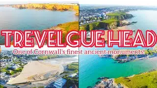 Walking around Trevelgue Head/Porth Island || 4k drone footage at Newquay, Cornwall