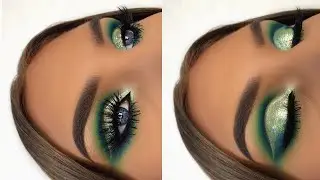 HUDA BEAUTY BLUE GREEN METALLIC CUT CREASE | MAKEUP TUTORIAL