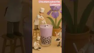 Miniature men&rsquo;s making iris boba tea |#trendingshorts #amazingshorts #viralanimation #viralshorts