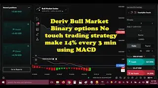 Deriv Bull Market Binary options No touch trading strategy make 14% every 3 min using MACD