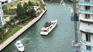 Miami Yacht Charters Headed Out Of The Miami River For The Day